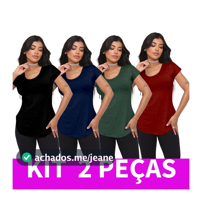 kit 2 Blusas Tapa Bumbum de Viscolycra