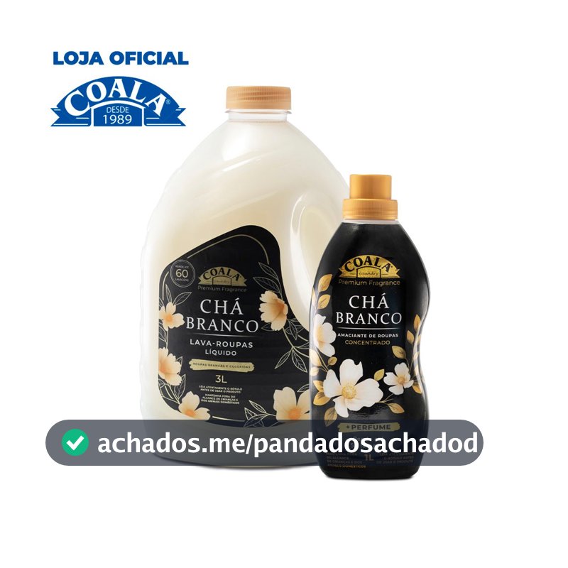 Kit Coala Laundry Chá Branco - 1 lava Roupas 3L +1 Amaciante1L