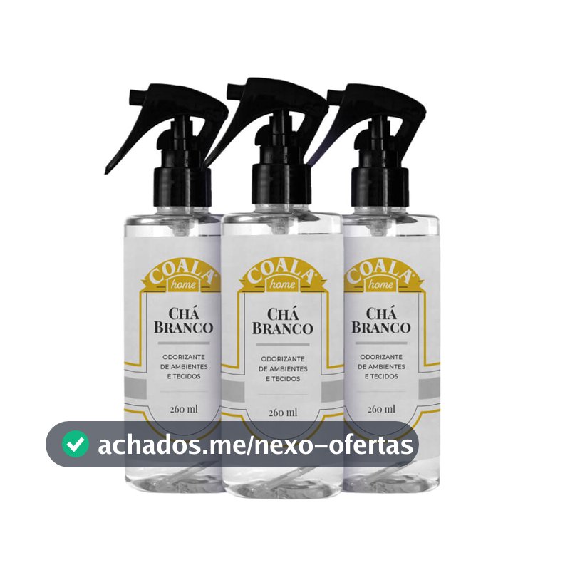 Kit 3 Odorizantes de Ambientes e Tecidos Chá Branco