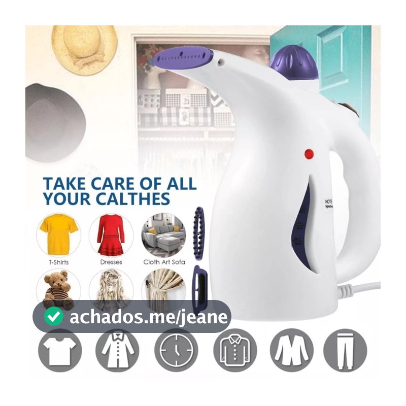 Passadeira a Vapor Portátil 110V 800W Vaporizador de Roupas Tira Amassados Vertical Compacta para Viagem e Casa