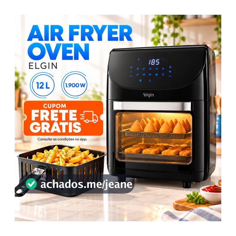 Fritadeira Air Fryer Family Oven Fry Elgin 12 Litros 1900W