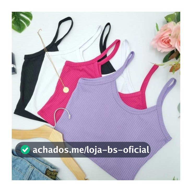 Kit 5 Top Feminino Regata Alcinha Canelado