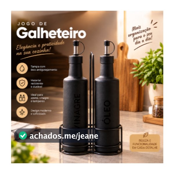 Galheteiro com Suporte Preto
