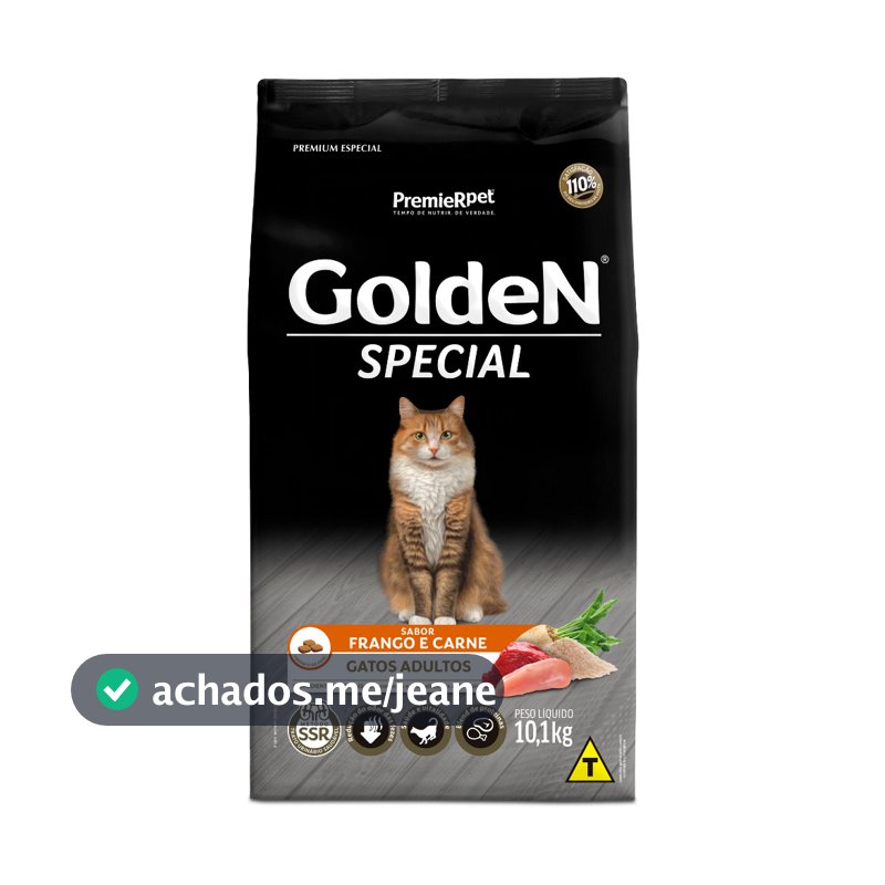 Ração Golden Special Gatos Adultos Frango e Carne 10,1kg