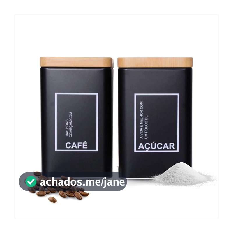 Conjunto Organizador Cozinha Duas Latas Cafe E Acucar