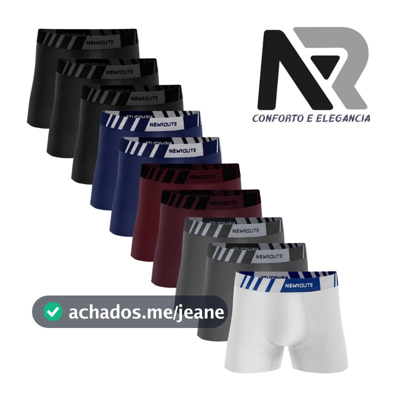 Kit 10 cuecas box boxer lisa NR Do P ao GG3