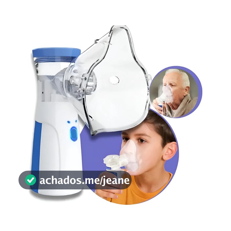Inalador Portátil Nebulizador Ultrassônico Adulto Infantil USB e Pilha XLS JSL-W302