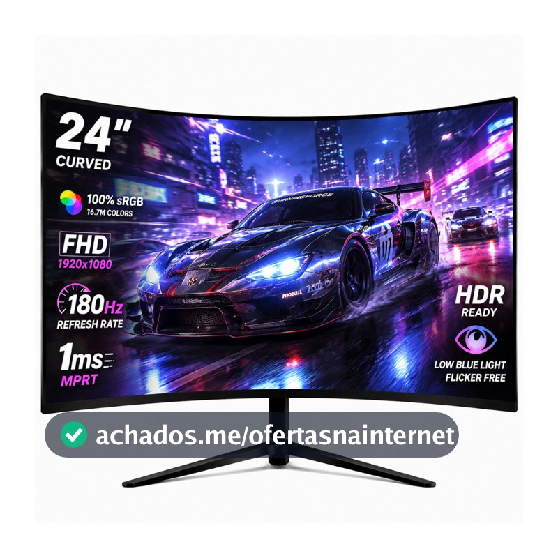 curva Monitor Gamer 24/27" FHD 180Hz IPS 100% sRGB Leve e VESA Alto-Falante Integrado,HDMI/DP, HDR Ampla Visão