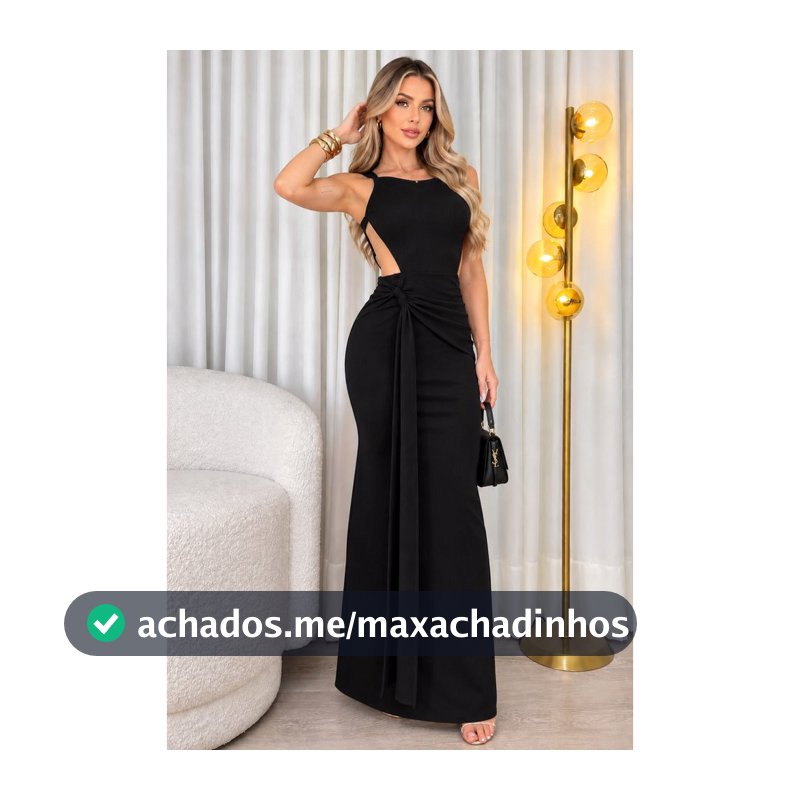 Vestido Longo Ribana Tamanho Único Detalhe Frontal