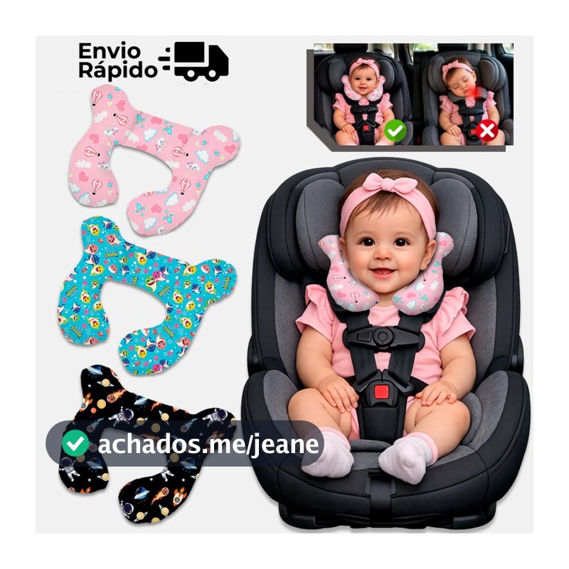 Almofada Para Pescoço Com Apoio Cabeça Bebe Cadeirinha