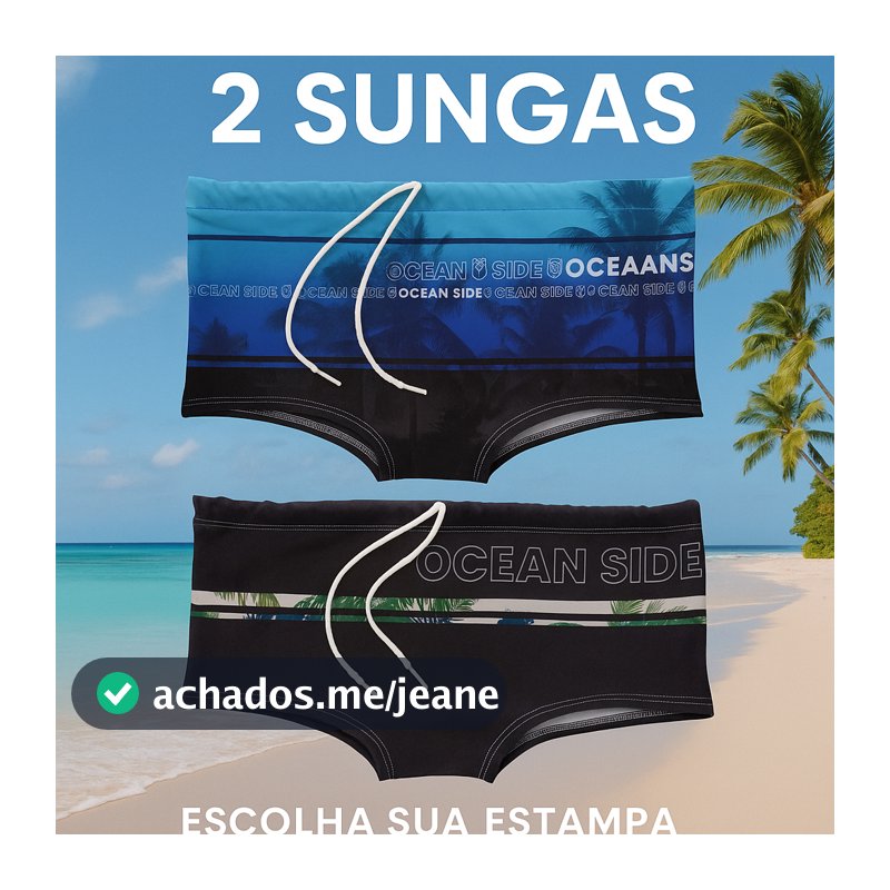 Kit com 2 Sungas Masculinas Estampadas | Moda Praia e Piscina  Escolha a Estampa | Frete Grátis