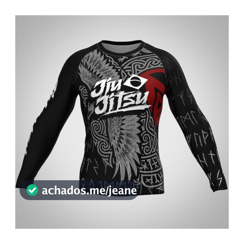 Rashguard No-Gi Jiu-Jitsu Viking Odin Tribal MMA Grappling Treino Força Performance