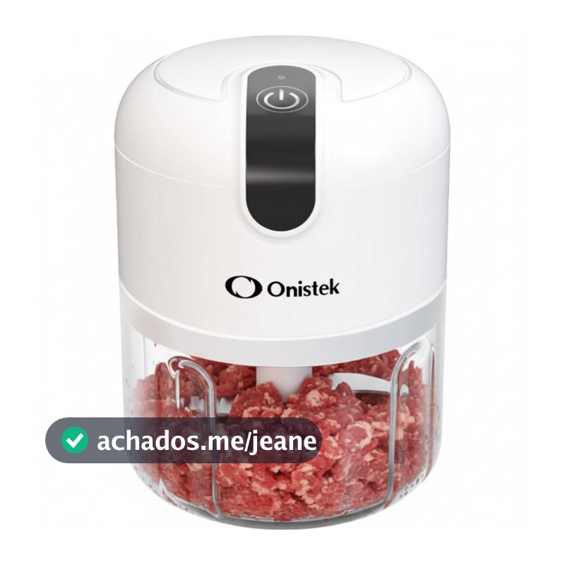Mini Processador de Alimentos Elétrico Triturador Portátil 3 Lâminas Inox Recarregável Branco
