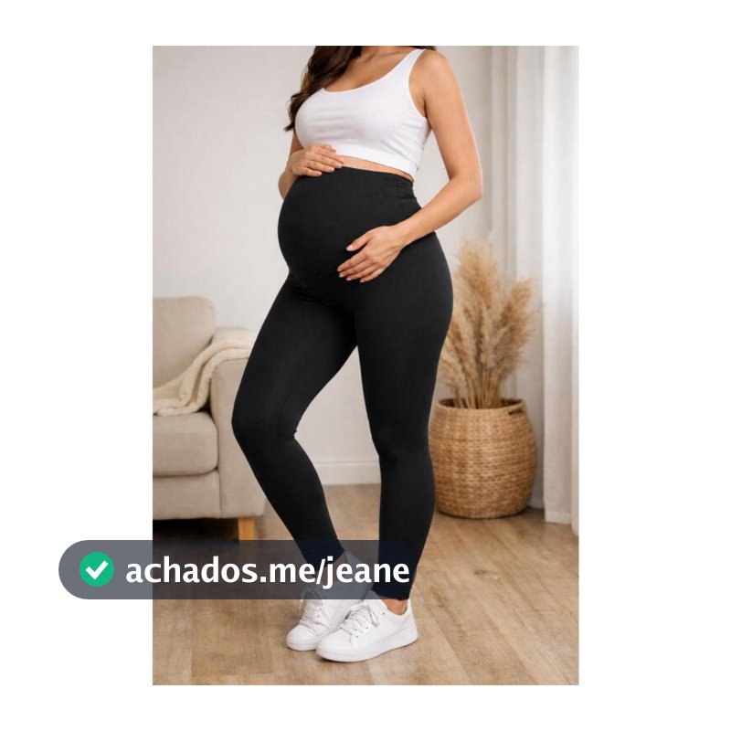 Calça Legging Gestante Gravida Cós Alto Confortável Maternidade Gestação Feminina