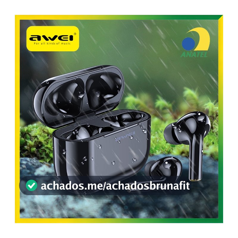 Fone de Ouvido Bluetooth Sem Fio Awei T29 TWS Estéreo Som HD com Microfone Controle Touch para Música e Jogos Original