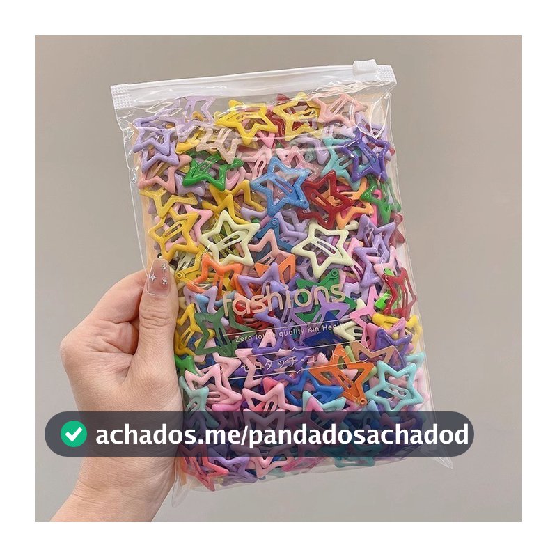 Kit 50 Peças Grampos De Cabelo Estrela Dopamina Cor Doce Para Mulheres Franja Lateral