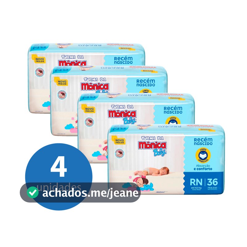 KIT Fralda Turma da Mônica RN - 144 Unidades