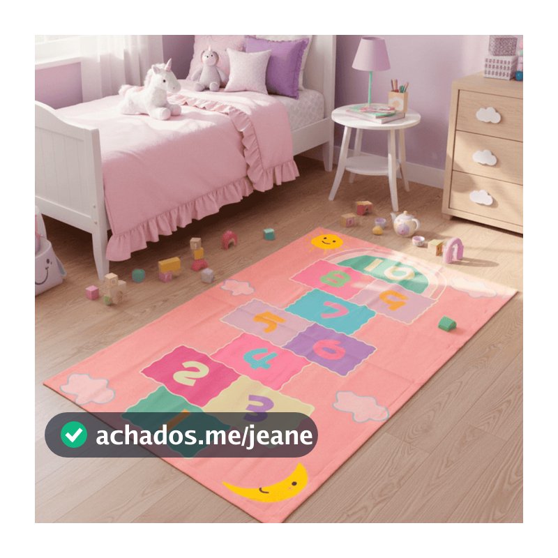 Tapete Infantil 1,00x1,50m Educativo Emborrachado Criança Brincar Menino Menina Quarto