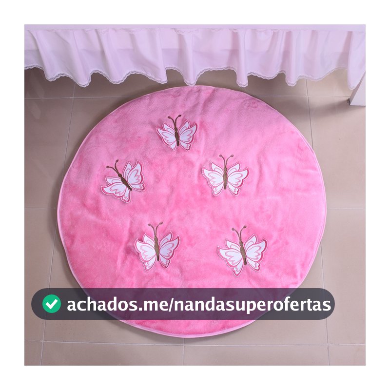 Tapete Infantil Menina Bordado Borboletas - 01 Peça