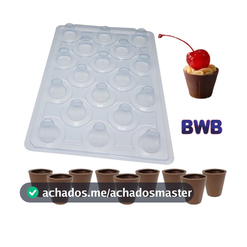 Forma para Copinho de licor Chocolate Doces Finos SP 1273 Cod. 3507 Semiprofissional com Silicone (3 partes) - BWB