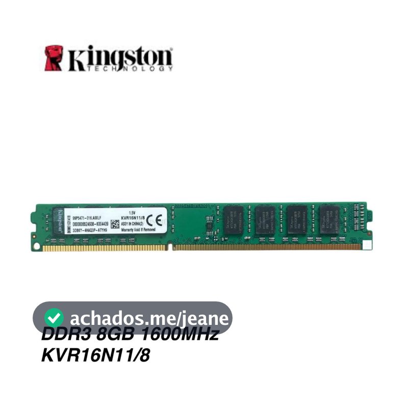 MEMORIA RAM KINGSTON DDR3 8G 1600MHZ DESKTOP