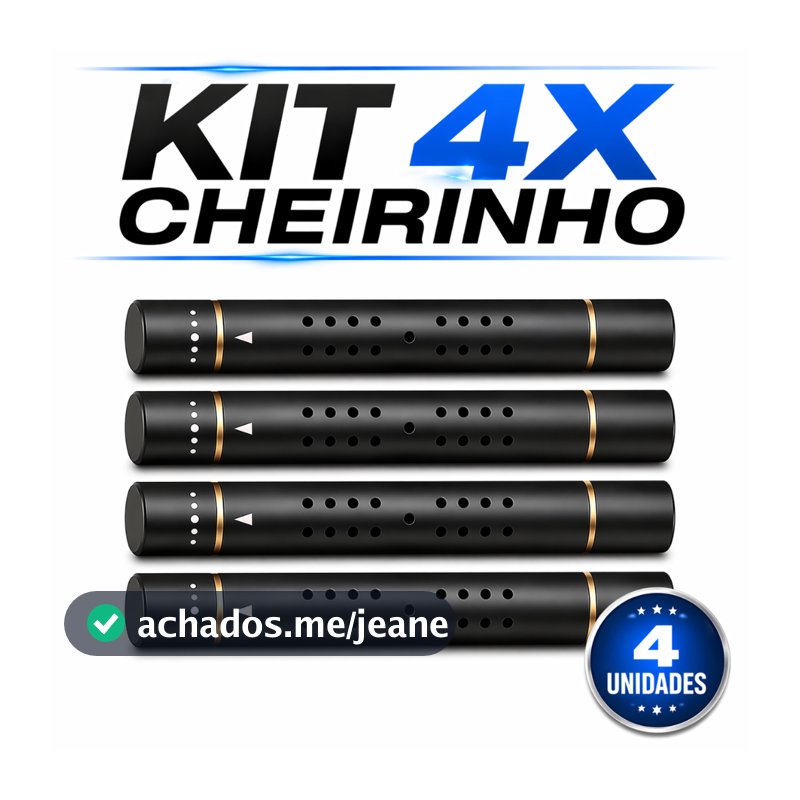 Kit 4x Cheirinho Premium Alumínio Difusor de Aroma Carro Ventilação Perfume Veicular Duradouro Universal