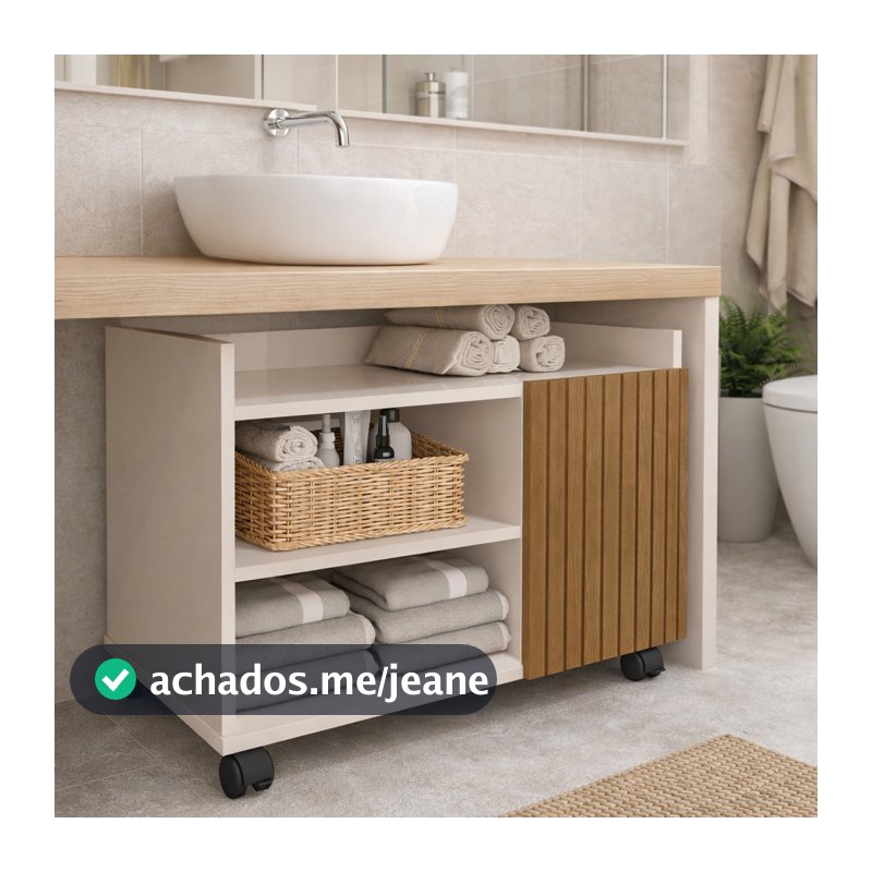 Gabinete para Banheiro ou Lavabo com Rodinhas Armário Multiuso Organizador Design Moderno e Funcional