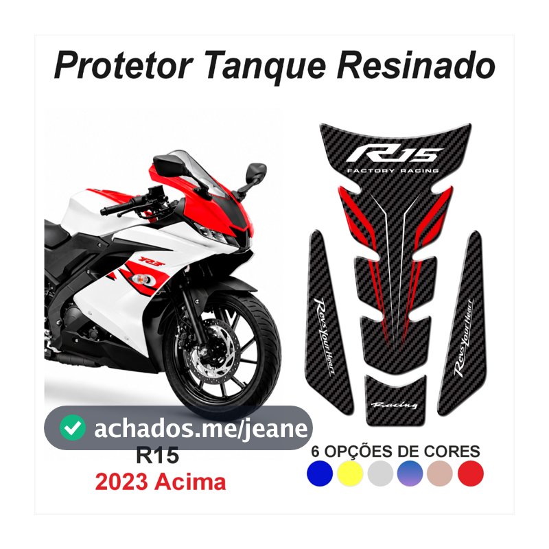Adesivo Protetor de Tanque 3d Resinado Compatível para Moto Yamaha Yzf R15 R 15 M185