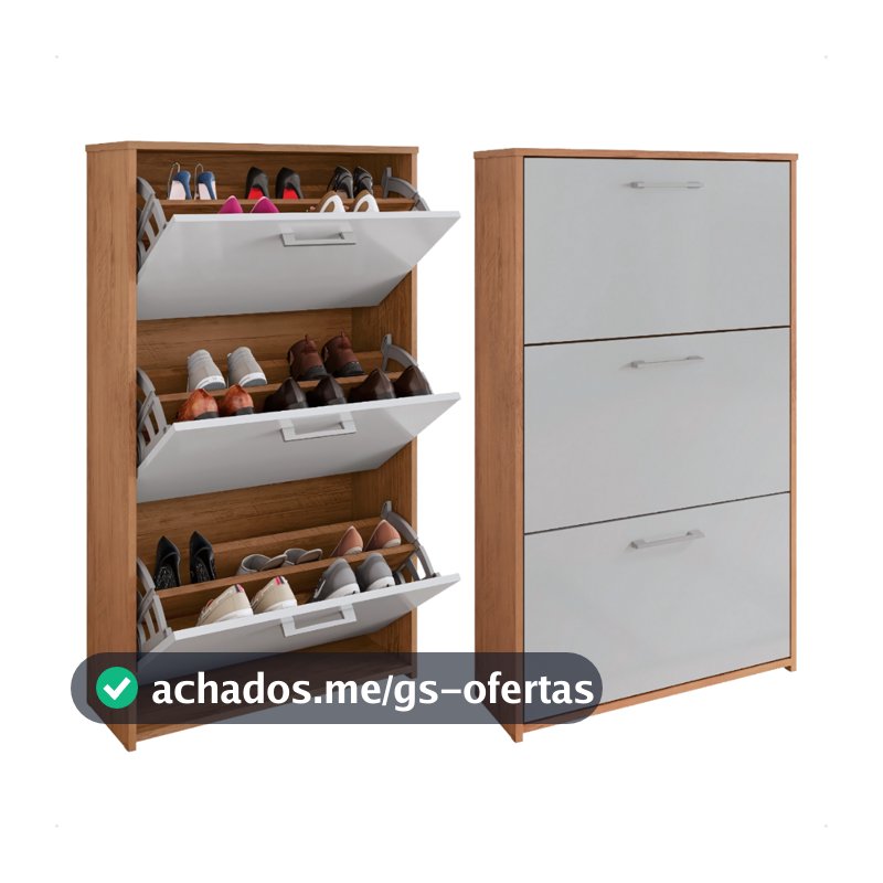 Sapateira com Portas Basculantes Vertical Armário para Quarto Sapato Sala Tênis Hall Entrada