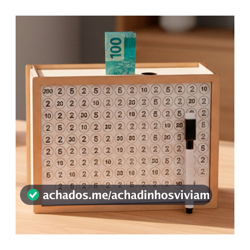 Cofre MDF Desafio Das Notas 10 Mil 5 Mil 1 Mil Com Caneta Caixa De Dinheiro Decorativa Organizadora Guardar Economias