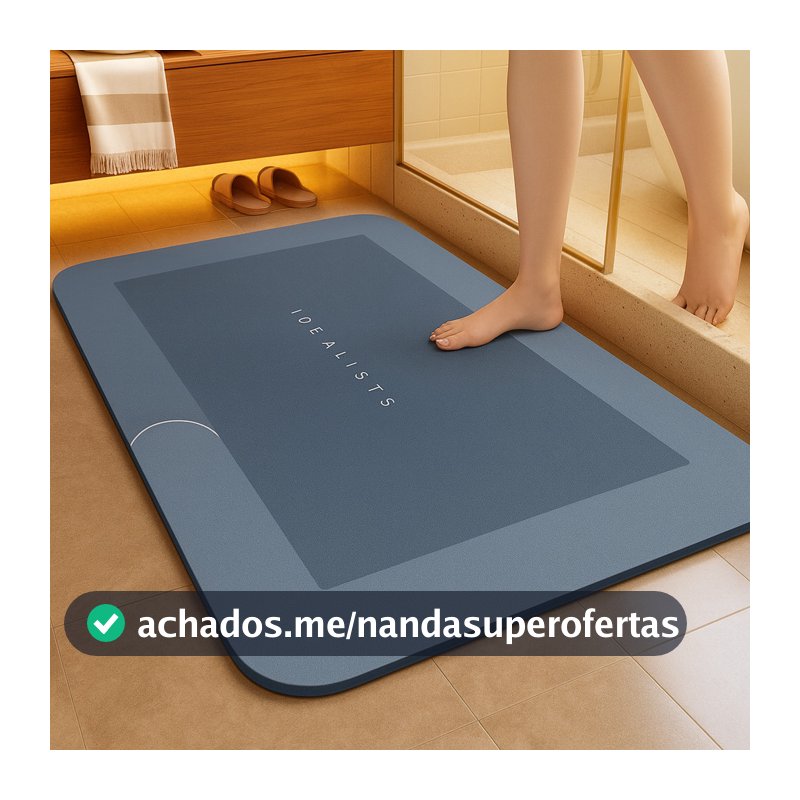 Tapete para Banheiro de Secagem Rápida e Super Absorvente Ideal para Chuveiro Cozinha e Varanda