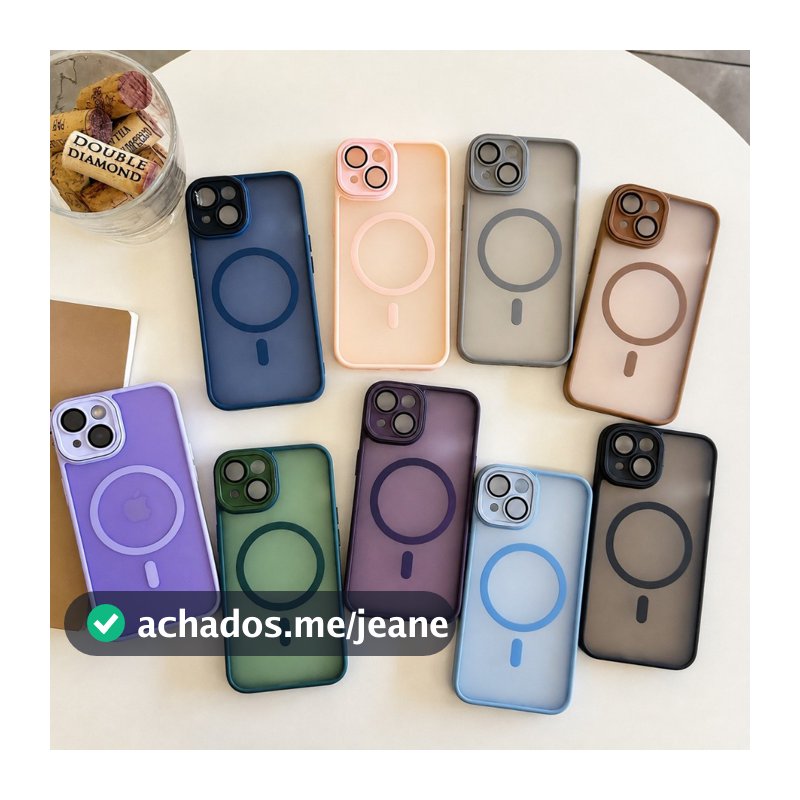 Capa Magnética MagSafe para iPhone 11 12 13 14 15 16 17 Air Pro Max 16E17E Fosca Antichoque Proteção