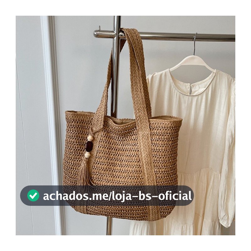 Bolsa de palha de grande capacidade para férias casuais praia portátil nova moda bolsa de ombro tecida Multineos Escritó