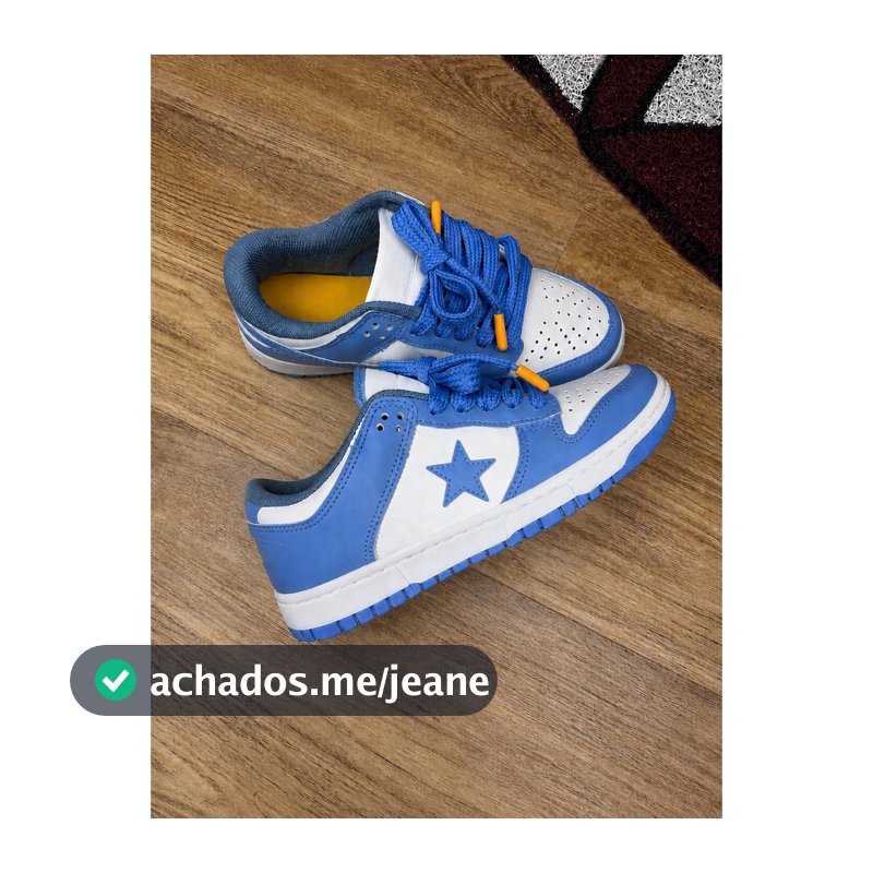 Tênis Casual Unissex  Azul e Branco Streetwear Leve Confortável Solado Macio