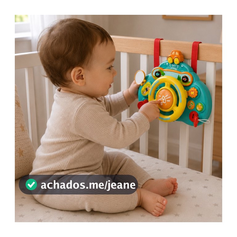 Brinquedo Infantil Volante Interativo Com Sons e Luzes Divertido Intuitivo Para Bebes - Castela
