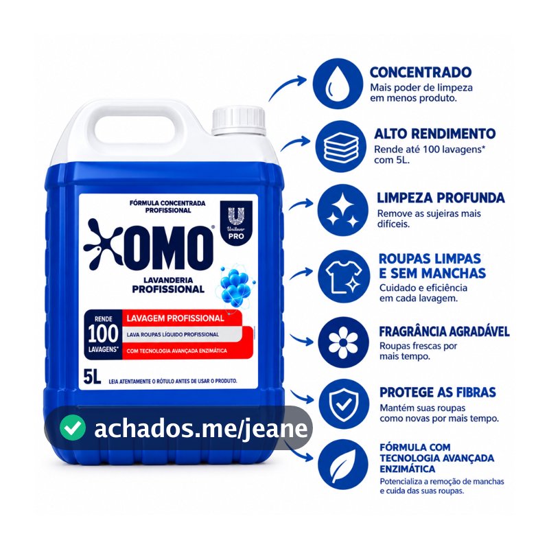 Lava Roupas 5L Concentrado Rende Até 100 Lavagens Econômico