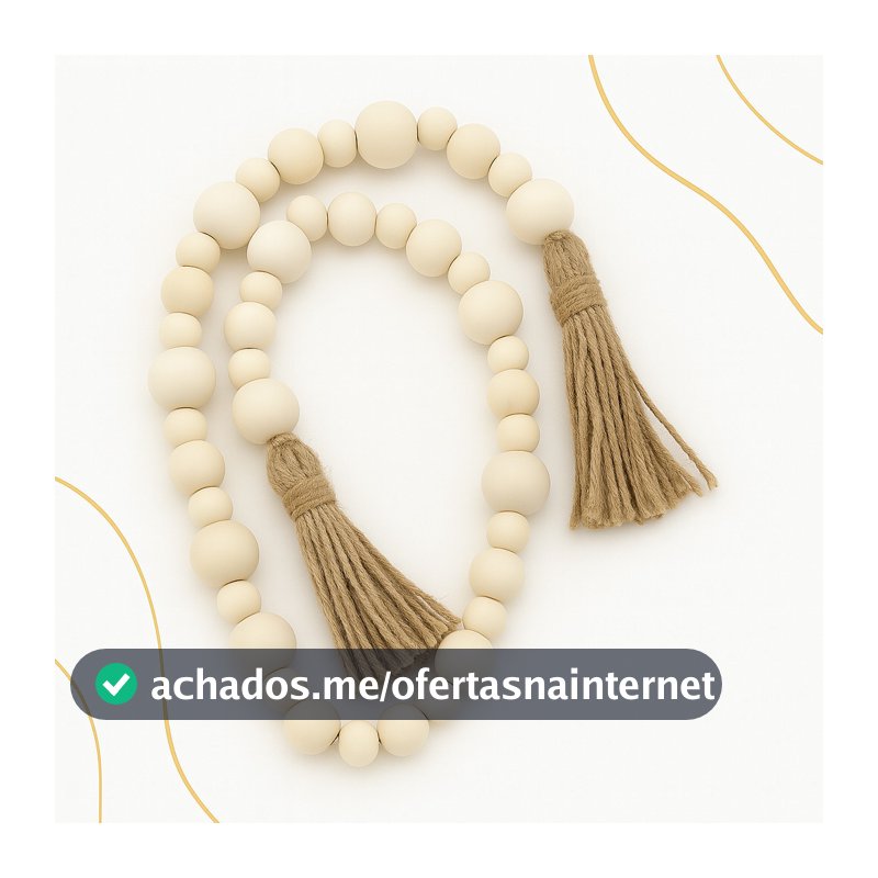 Cordão Madeira Decorativo ate 100cm Boho Minimalista Enfeite Mesa