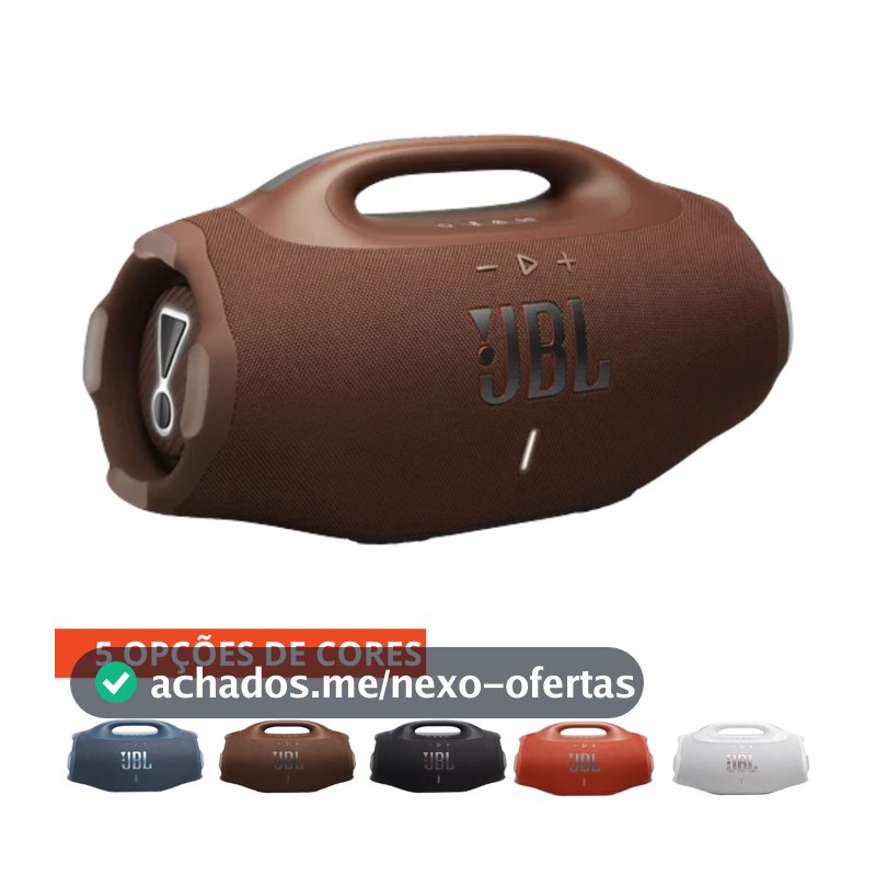 Caixa de Som Boombox 4 Cor Laranja Marrom Preta Branca ou Azul Bluetooth À Prova D'água JBL