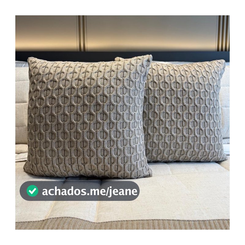 Capa Almofada 45x45cm Tricô Premium com Zíper Colméia Toque Macio Alta Durabilidade Sofisticação