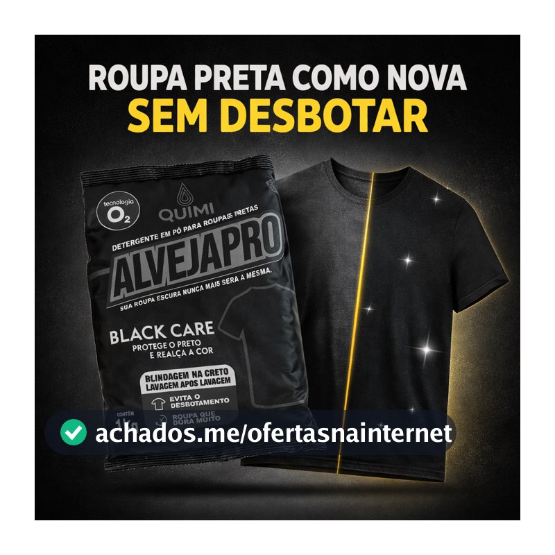 Detergente Roupa Preta Protege O Preto | Realça A Cor | Evita Desbotamento 1kg AlvejaPro Oficial