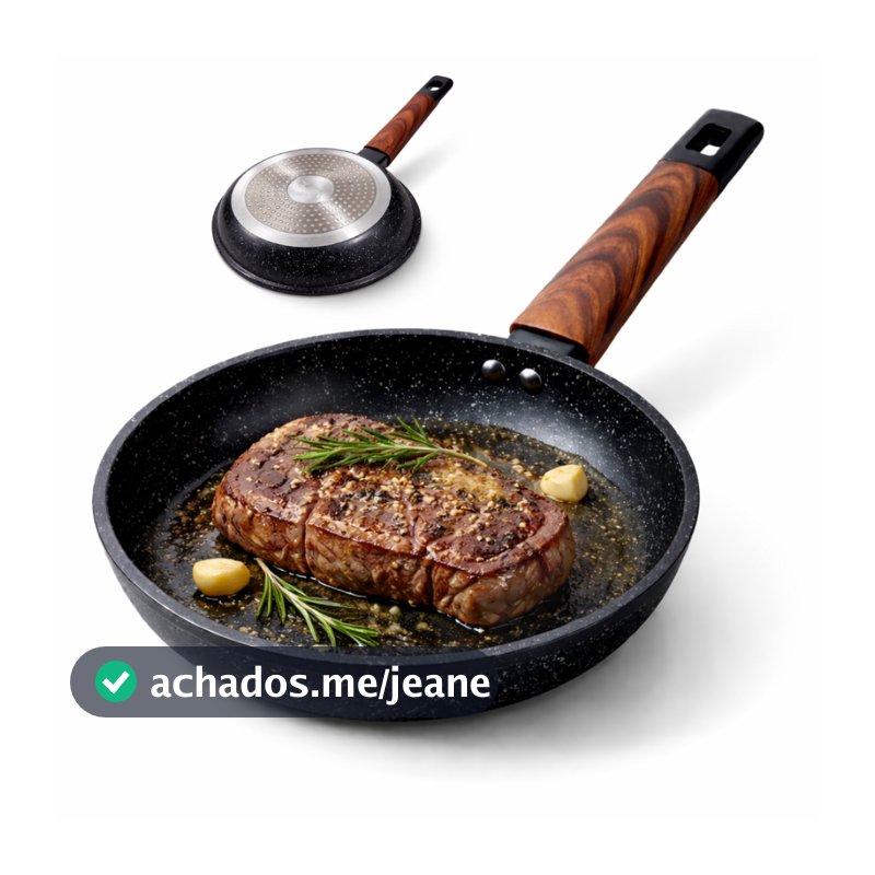 Frigideira Cerâmica Antiaderente Grande 24CM Fogão A Gás Indução Cooktop Elétrico Panela Frita Sem Óleo Não Gruda