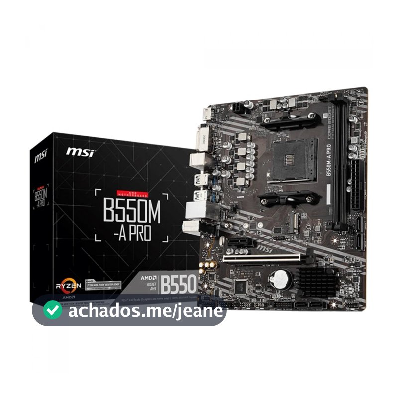 Placa Mãe MSI B550M-A PRO - AMD Ryzen AM4 - DDR4 - Matx - M.2 -HDMI