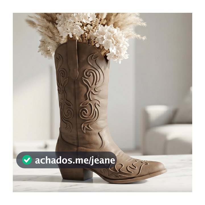Vaso Bota Texana Country Decorativa Botina Cano Alto Western Estilo Feminina Organizador Rodeio Bico