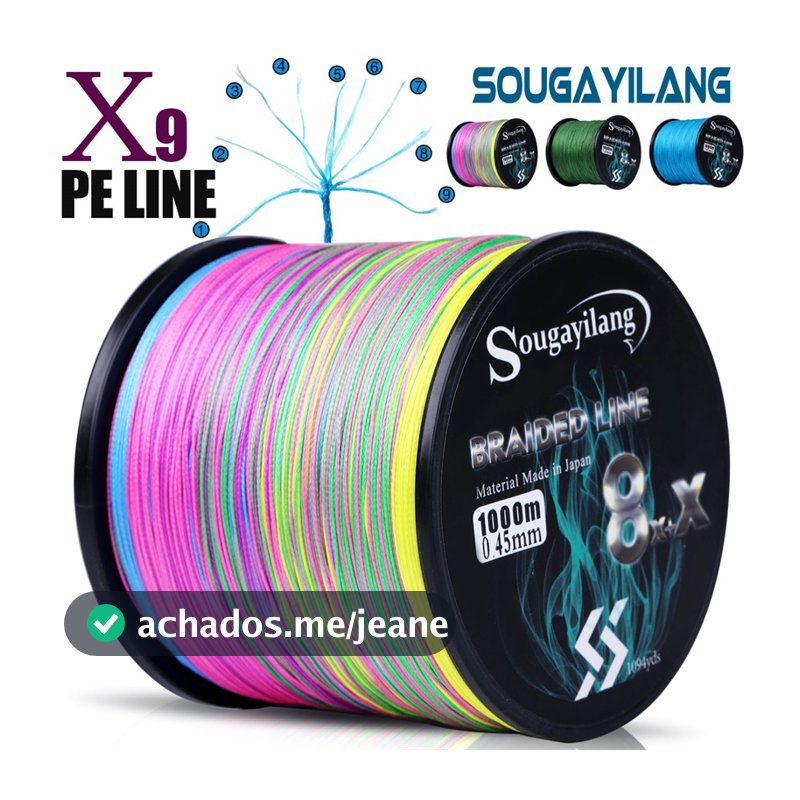 Sougayilang 1000M Linha De Pesca Forte Trança PE 8 + x Fios Multifilamento De Alta Qualidade Durável 7.6-45.8KG Para Car