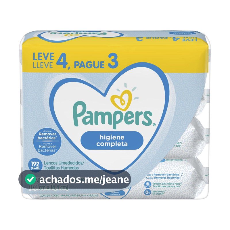 Lenços Umedecidos Pampers Higiene Completa 192 Unidades