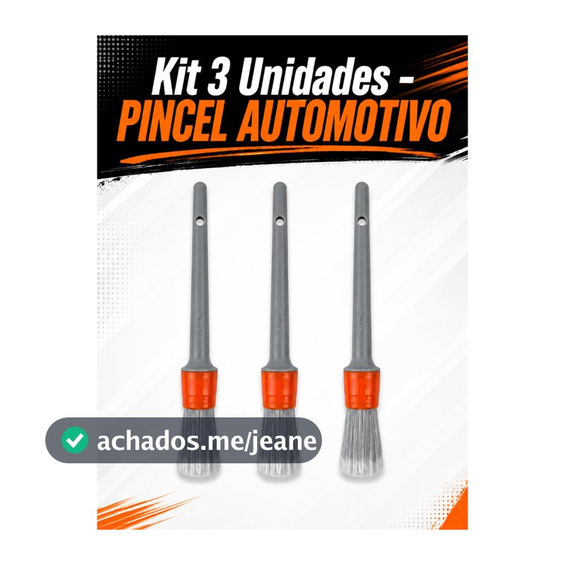 Kit 3 Pinceis Automotivos para Detalhamento Interno de Carros - automotivo - Nor Detail