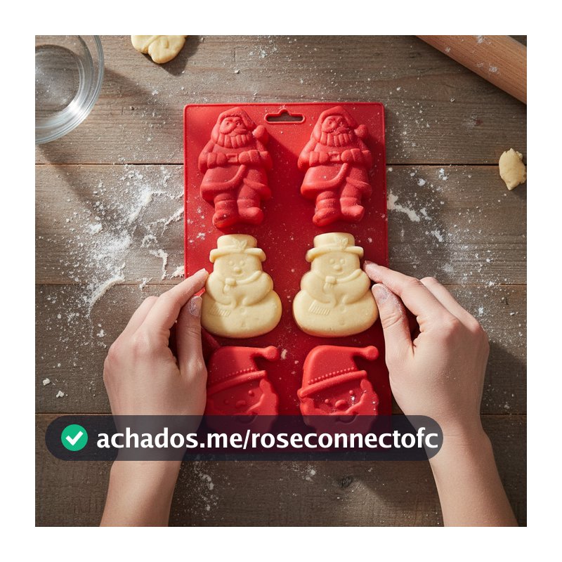 Forma Molde Biscoito Natal Silicone Antiaderente Confeitaria
