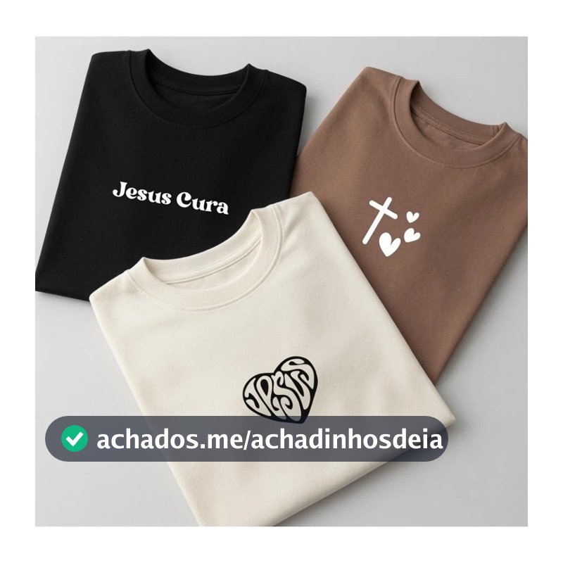 Camisetas Femininas Cristãs Jesus Cura Fé Estampadas Algodão Premium Gospel Evangélica