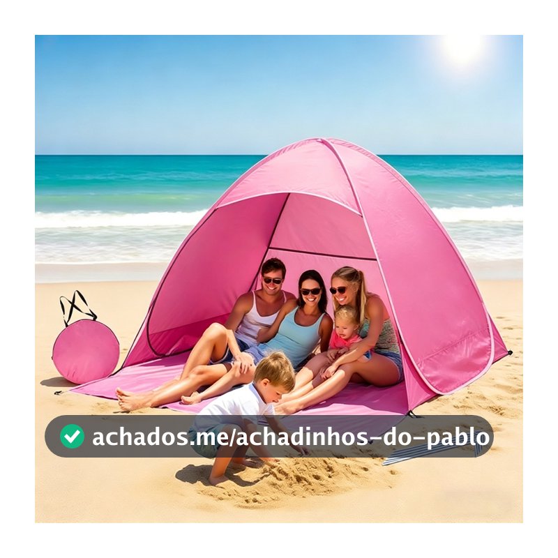 Barraca de Praia Rápida com Proteção Solar e Mosquito UV50+ Para 2-3 Pessoas  Leve e Resistente ao Vento Nível 3