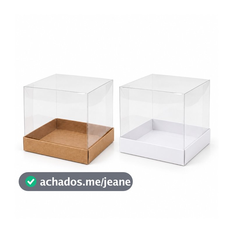 50 Caixas 9x9x9 Mini Bolo e Lembrancinhas | Tampa Acetato Transparente